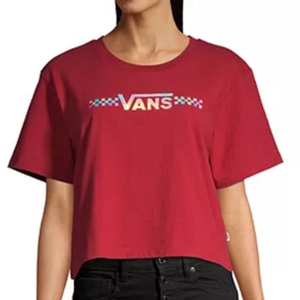 Vans Oversized Red Crop Top - Picture 2 of 5